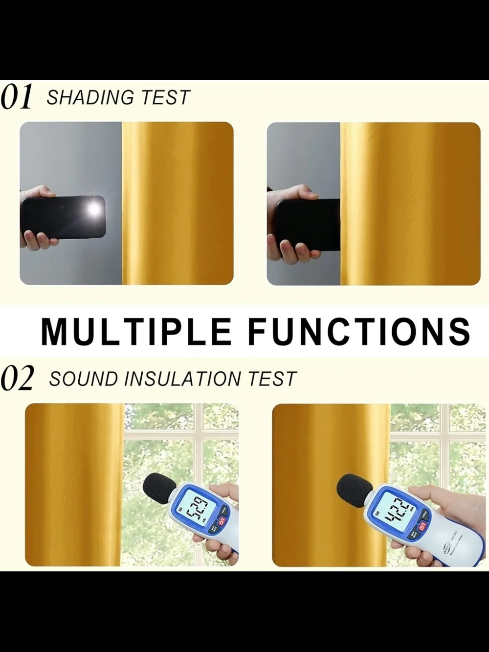 Set Of 2 W42 x L84 Mustard Blackout Curtains - NEW!